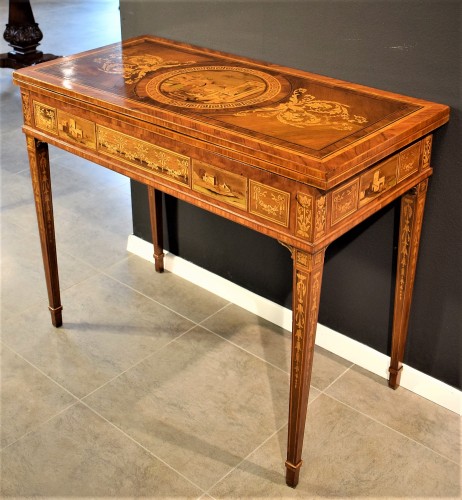 Table à Jeu Louis XVI, atelier de Giuseppe Maggiolini - Romano Ischia